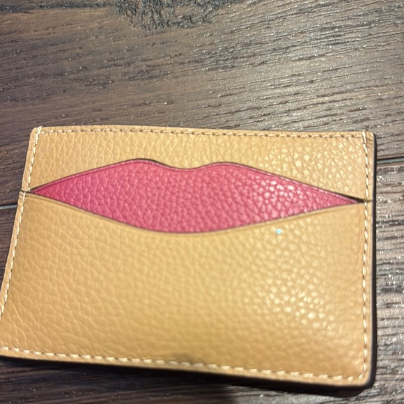 Coach Tan and Pink Lip Card Holder - Picture 5 of 5